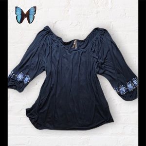 💥Stetson💥 Boho Style Navy Blouse